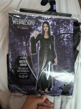 Nwt Wednesday Morticia Addams Women's Black Maxi Dress Size 14/16 XL